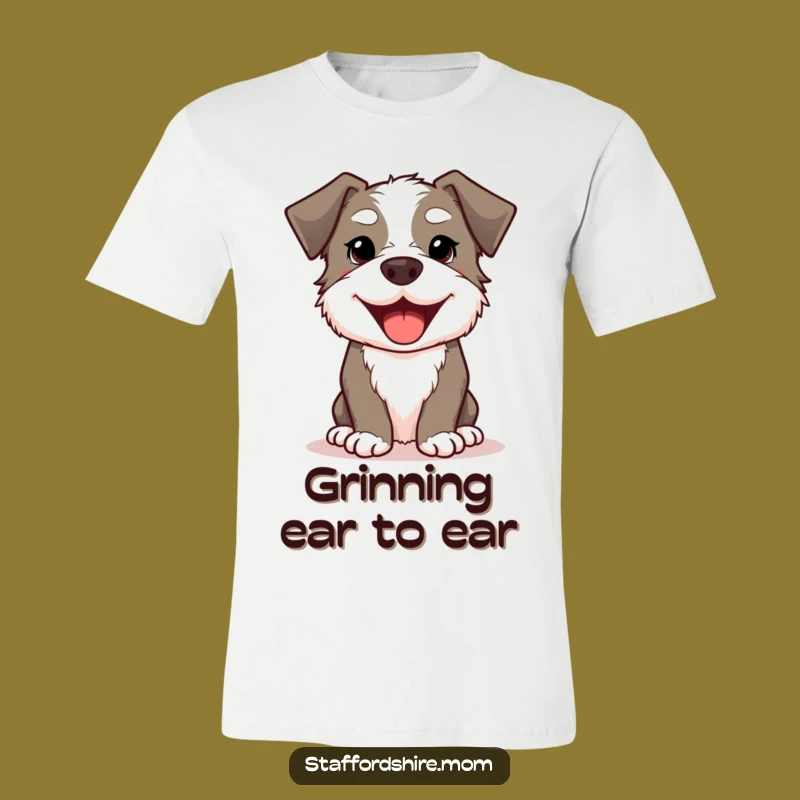 Funny Kawaii Staffordshire Dog T-Shirt: Wear Your Happy Smile and Fetch Compliments!