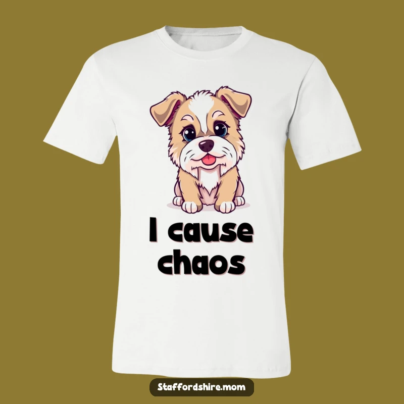 Funny Kawaii Staffordshire Dog T-Shirt - Wear Your Mischief with Style