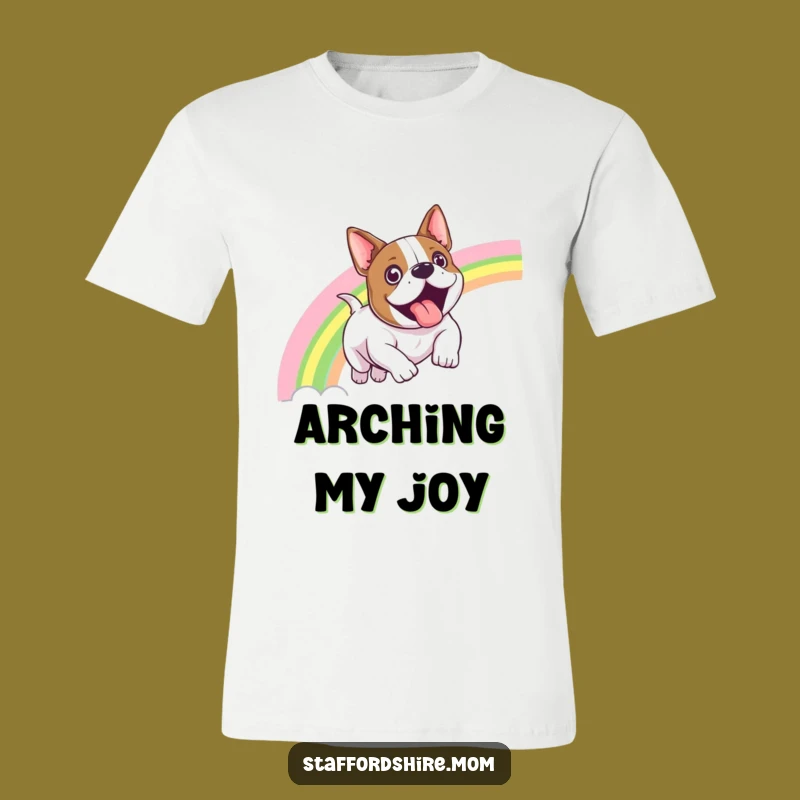 Funny Staffy Rainbow Slide T-Shirt - Joyful Dog Apparel