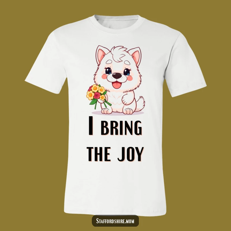Funny Staffordshire T-Shirt: Kawaii Dog's Cheerful Flower Gift, Great Tee
