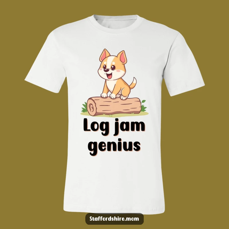 Funny Dog T-Shirt: Stocky Pup's Balancing Act, Comical Wear