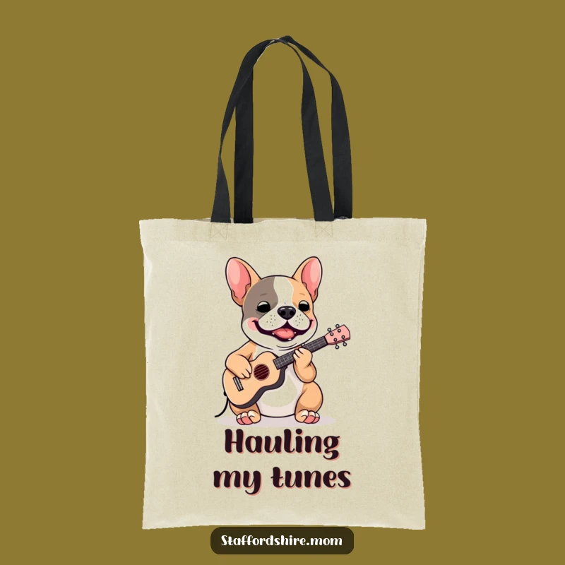 Carry the Beat: Funny Musician Staffy Tote Bag for Groovy Errands!