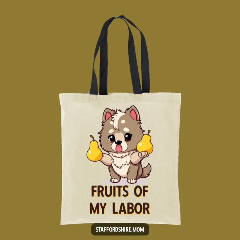 Funny Determined Staffy Juggling Tote Bag: Carry Your Talent, Practical Funny Gift!