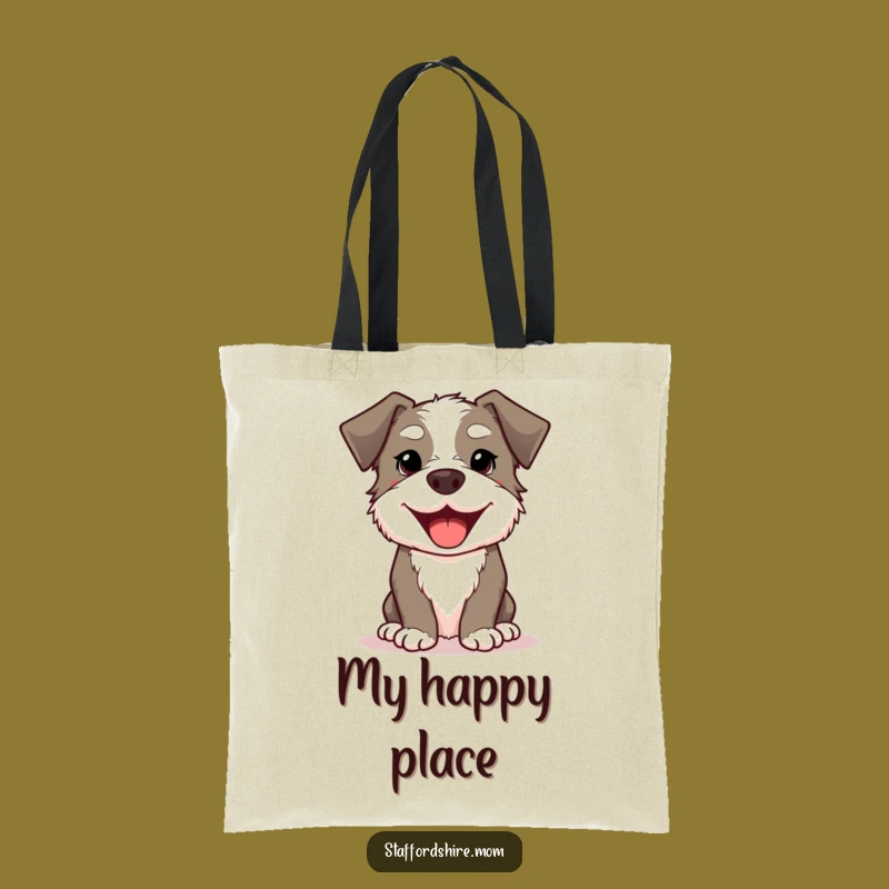 Funny Kawaii Staffordshire Dog Tote: Carry Your Happiness With a Smile!